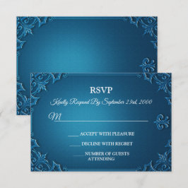 Vintage geometrische Türkis Teal Party-RSVP-Karte RSVP Karte