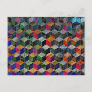 Vintage geometrische Würfel Postkarte