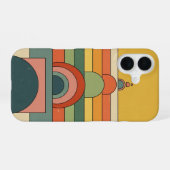 Vintage geometrischer Horizont iPhone 16 Hülle (Rückseite (Horizontal))