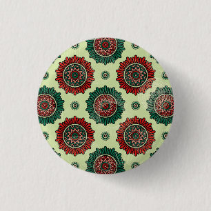 Vintage geometrischer Kreis Punkte Boho Mandala Button