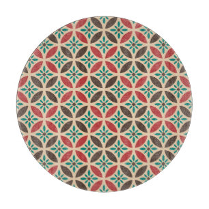 Vintage geometrisches, abstraktes nahtloses Muster Schneidebrett