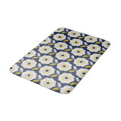 Vintage geometrisches Blumenmuster Badematte (Schrägansicht)