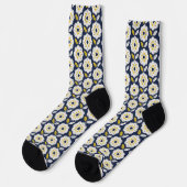 Vintage geometrisches Blumenmuster Socken (Linkes Detail)