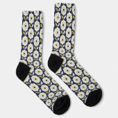 Vintage geometrisches Blumenmuster Socken (Rechts)