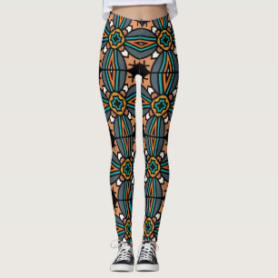 Vintage geometrisches Muster Leggings