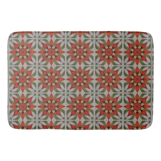 vintage geometrisches Quiltblock-Kunstmuster Badematte (Vorderseite)