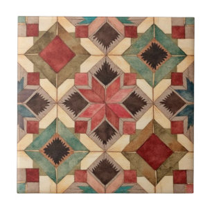 vintage geometrisches Quiltblock-Kunstmuster Fliese