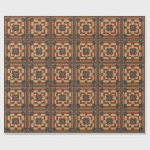 vintage geometrisches Quiltblock-Kunstmuster Geschenkpapier (Flach)