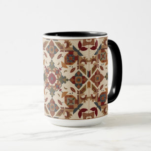 vintage geometrisches Quiltblock-Kunstmuster Tasse