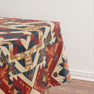 vintage geometrisches Quiltblock-Kunstmuster Tischdecke