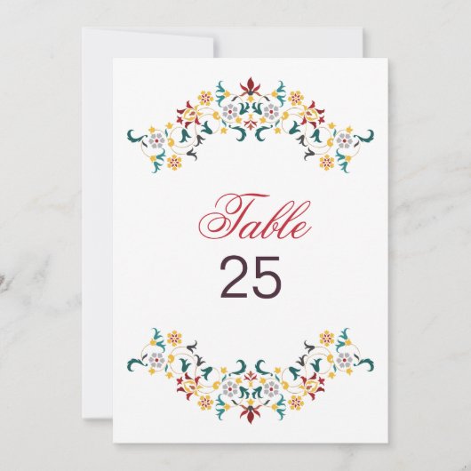 Vintage Geometry Motif Wedding Table Number  Einladung (Vorderseite)