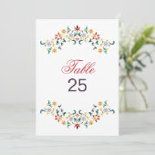 Vintage Geometry Motif Wedding Table Number  Einladung (Stehend Vorderseite)