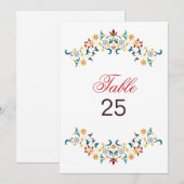 Vintage Geometry Motif Wedding Table Number  Einladung (Vorne/Hinten)