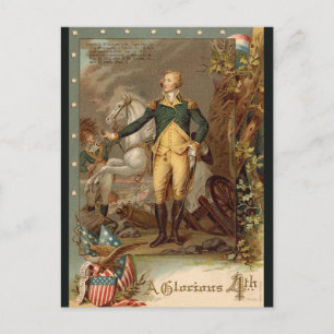 Vintage George Washington Ein herrlicher Vierter Postkarte