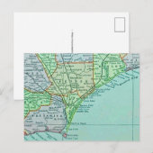Vintage Georgia Coast Map Postcard Postkarte (Vorne/Hinten)