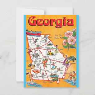 Vintage-Georgia-Karte als Postkarte