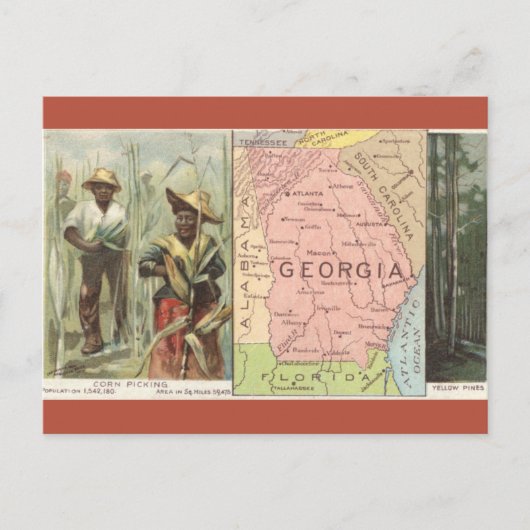 Vintage Georgia Mais und Karte (Vorderseite)