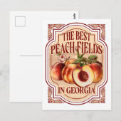 Vintage-Georgia-Pfirsichfelder-Postkarte Postkarte (Vorne/Hinten)