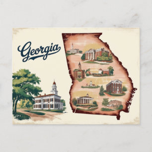 Vintage Georgia, USA Postkarte