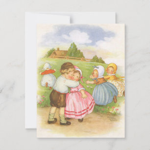 Vintage Georgie Porgie Mother Goose Kinderreime Einladung