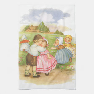 Vintage Georgie Porgie Mother Goose Kinderreime Geschirrtuch