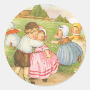 Vintage Georgie Porgie Mother Goose Kinderreime Runder Aufkleber