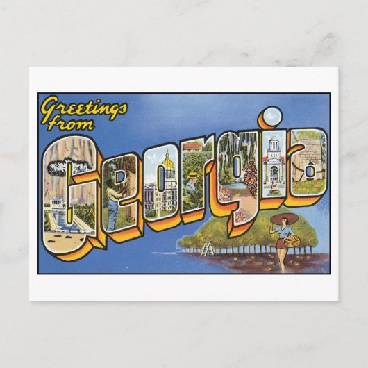 Vintage Georgien Postkarte (Vorderseite)