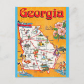 Vintage Georgienkarte Postkarte (Vorderseite)