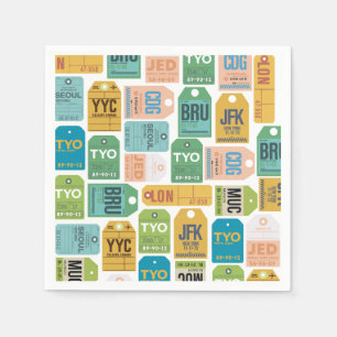 Vintage Gepäckmarken Papierservietten