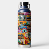 Vintage Gepäckmarkierungen Wasserflasche Trinkflasche (Rückseite)