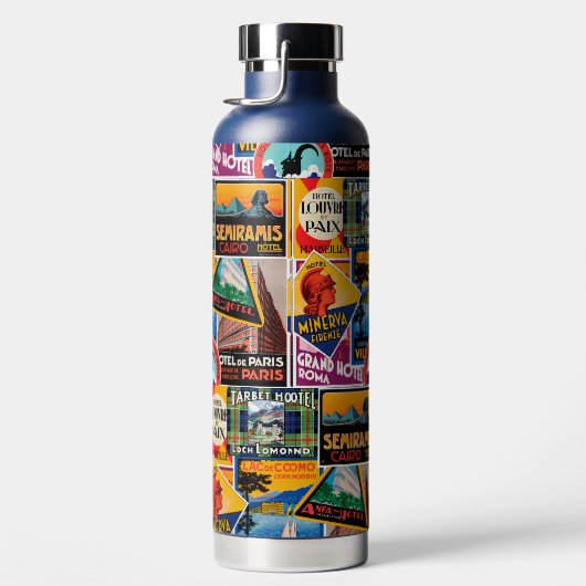 Vintage Gepäckmarkierungen Wasserflasche Trinkflasche (Rechts)