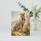 Vintage Gepard Postkarte (Stehend Vorderseite)