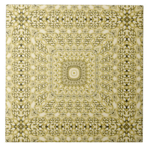 Vintage geprägtes metallisches Goldfolien-Blumende Fliese