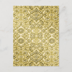 Vintage geprägtes metallisches Goldfolien-Blumende Postkarte