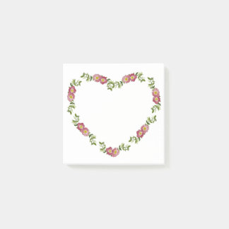 Vintage gepresste Blumen Herz Post-it Klebezettel