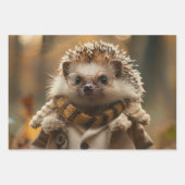 Vintage gepresste Porcupine Decoupage Geschenkpapier Set (Vorderseite 2)