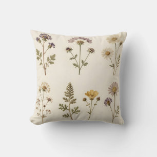 Vintage gepresstes Wildblumen-Botanikmuster Kissen