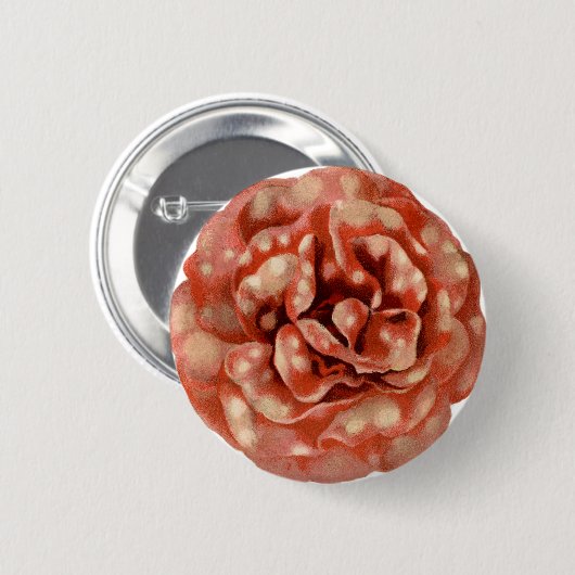Vintage Gepunktete Hübsche Blume Button (Vorne & Hinten)