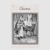Vintage Gerahmte Illustration Red Riding Hood Wolf Golfhandtuch (Vorderseite)