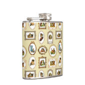 Vintage gerahmte Katzen Flachmann (Rechts)