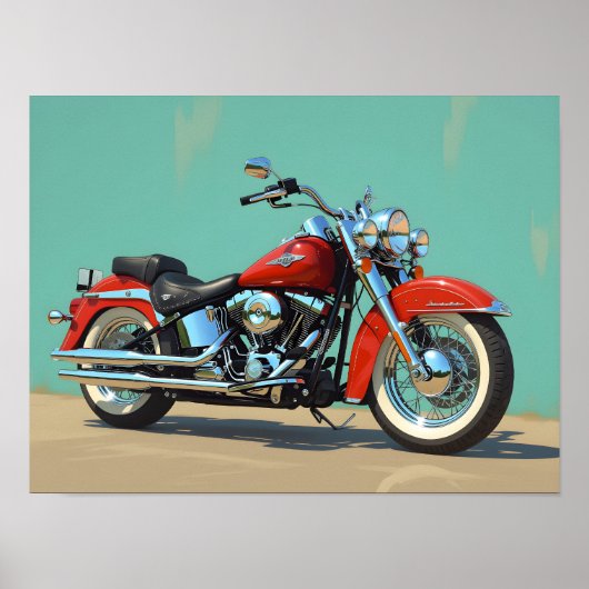 Vintage Gerahmte Kunst für Motorräder Poster (Vorne)