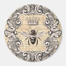 Vintage Gerahmte Queen Bee auf Sheet Music Magnet