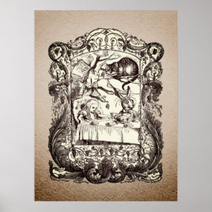Vintage Gerahmte Wonderland-Zeichen Poster