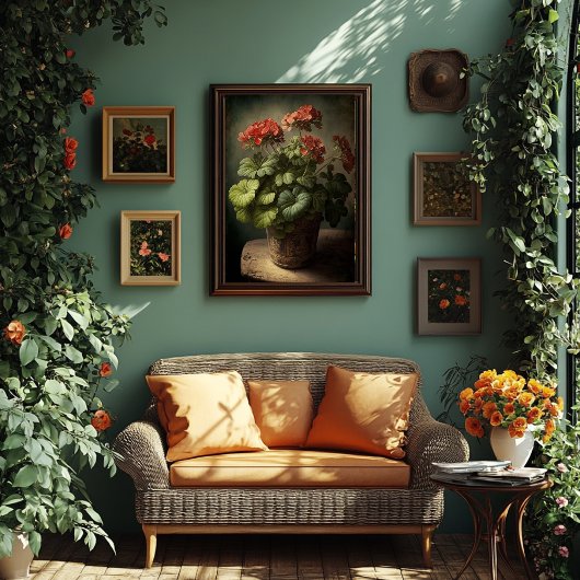 Vintage Geraninkunst - Download Poster