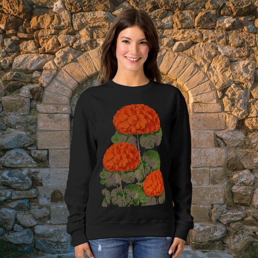 Vintage-Geranium-Trio - auffälliges Floraldesign Sweatshirt