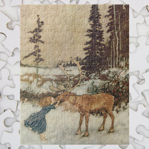 Vintage Gerda und das Rentier von Edmund Dulac Puzzle