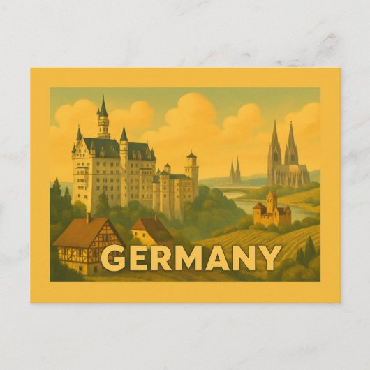 Vintage German Landmarks Postkarte (Vorderseite)