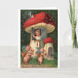 Vintage German New Year's Day Greeting Card Feiertagskarte