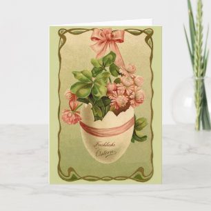 Vintage German Ornate Easter Egg Greeting Card Feiertagskarte