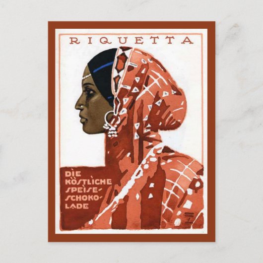 Vintage German Requetta Chocolate Ad Postkarte (Vorderseite)
